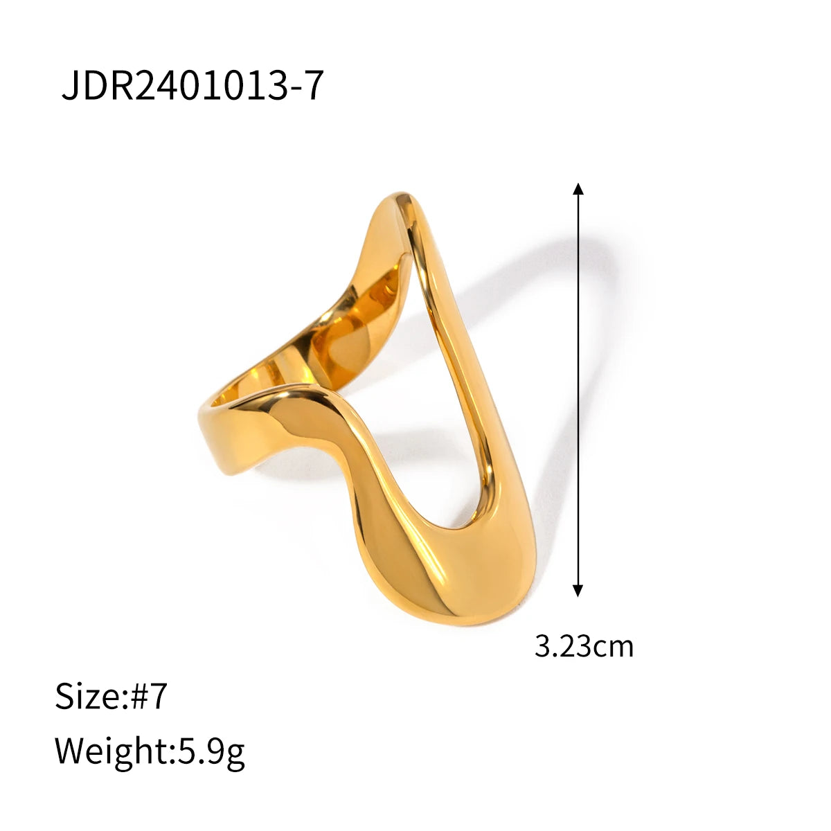 Anillo grande minimalista de acero inoxidable Uworld para mujer