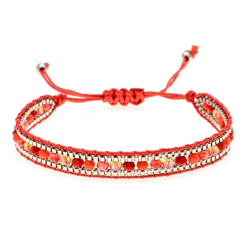 Pulsera Étnica Ajustable con Cuentas de Colores Hecha a Mano