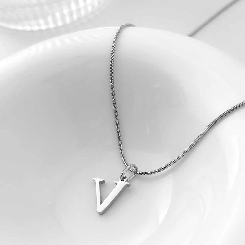 Choker Plata Acero Inoxidable con Iniciales A-Z Mujer