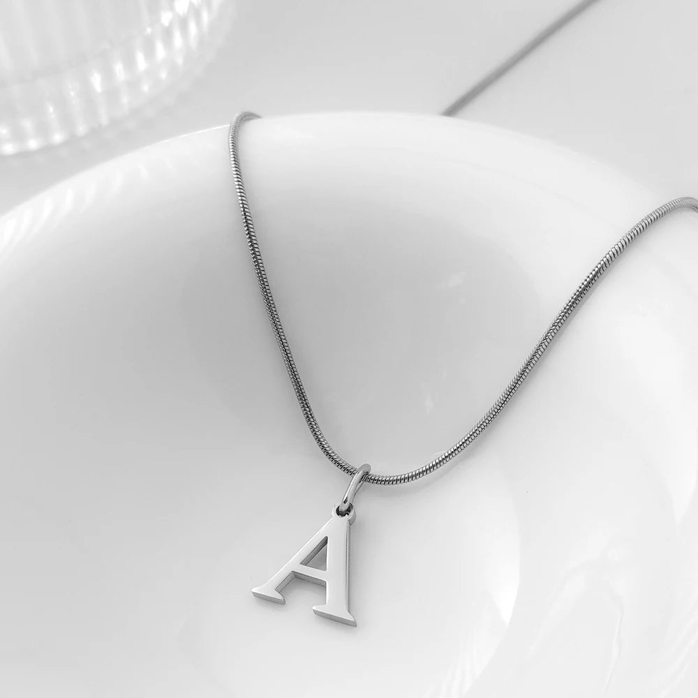 Choker Plata Acero Inoxidable con Iniciales A-Z Mujer