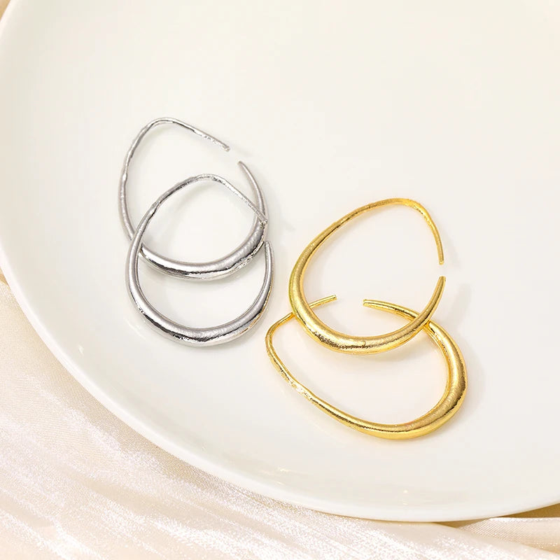 Pendientes Aro Ovalados Geométricos para Mujer