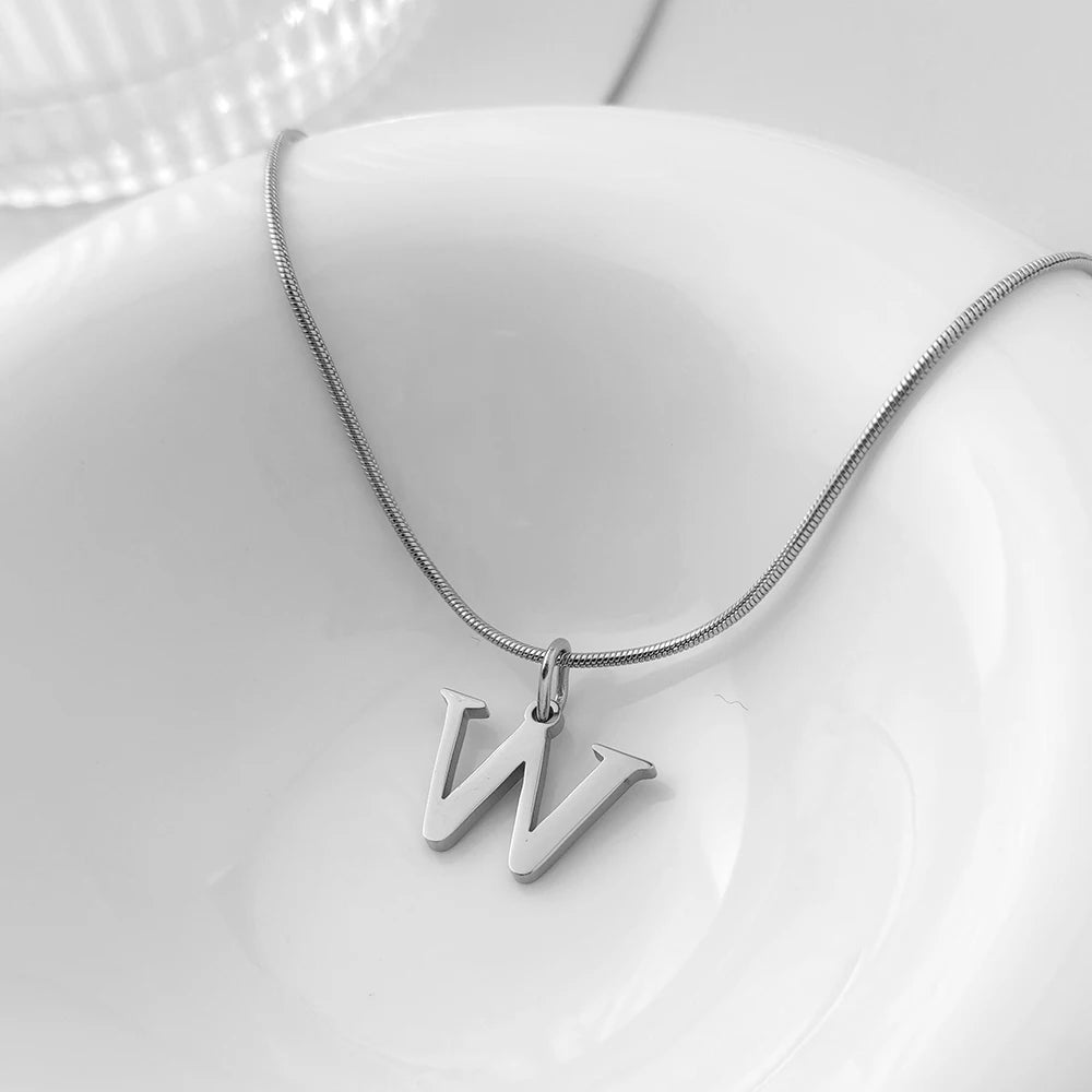 Choker Plata Acero Inoxidable con Iniciales A-Z Mujer
