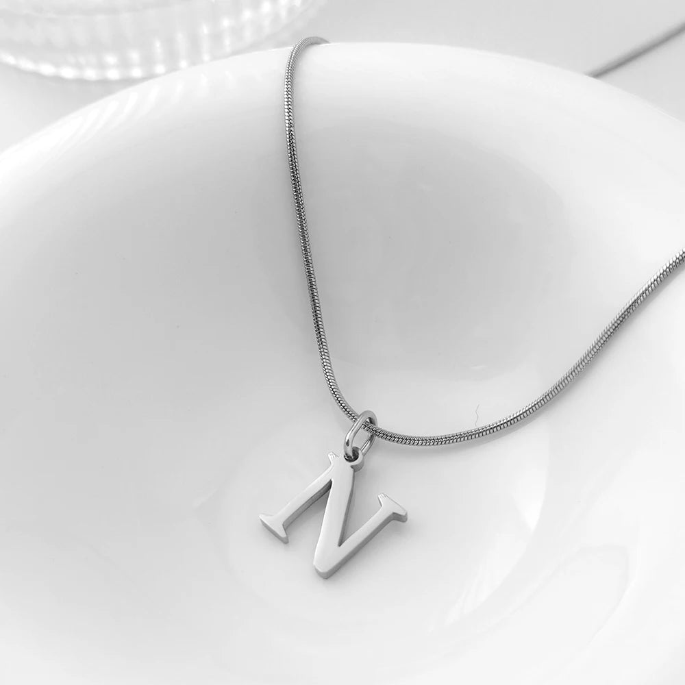 Choker Plata Acero Inoxidable con Iniciales A-Z Mujer