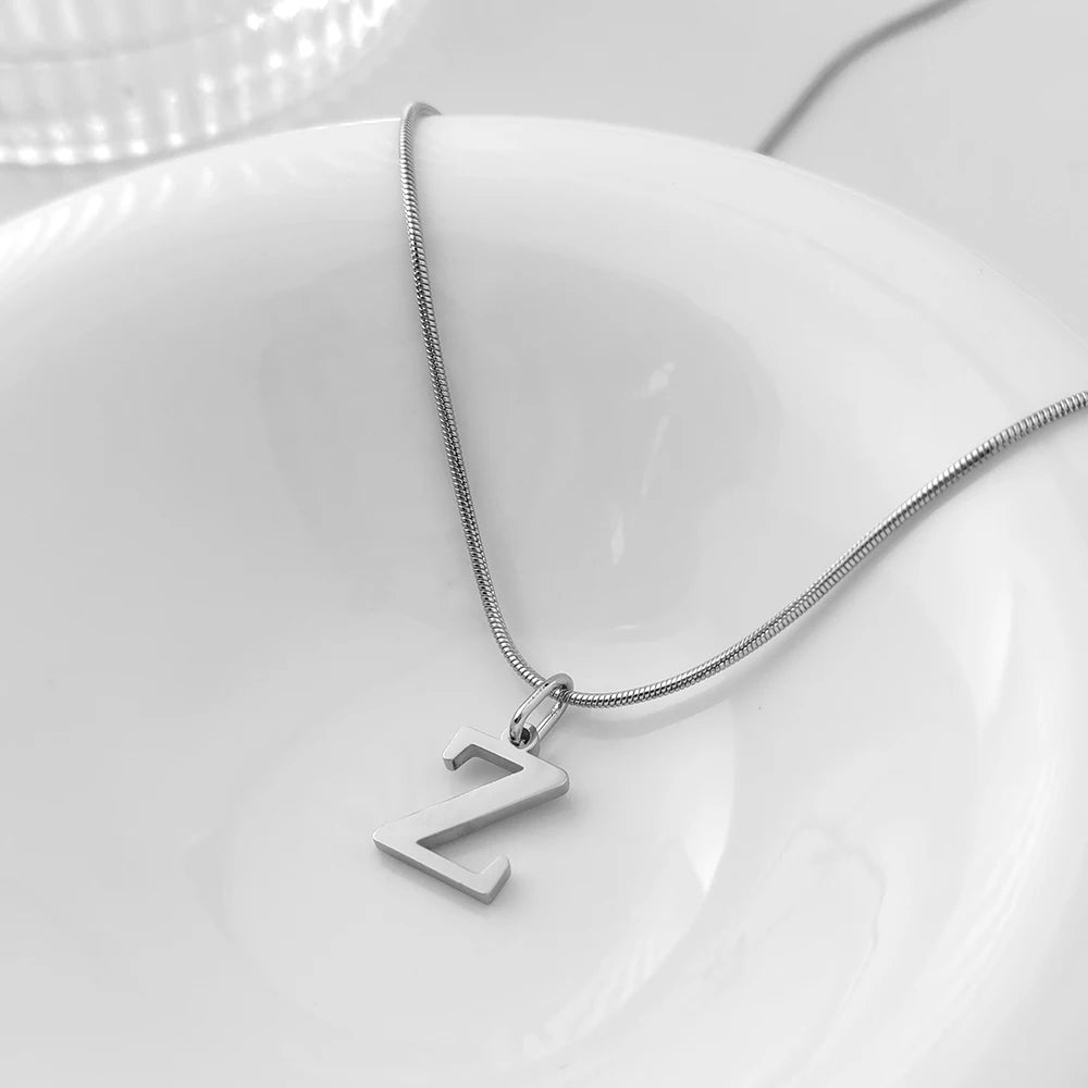 Choker Plata Acero Inoxidable con Iniciales A-Z Mujer