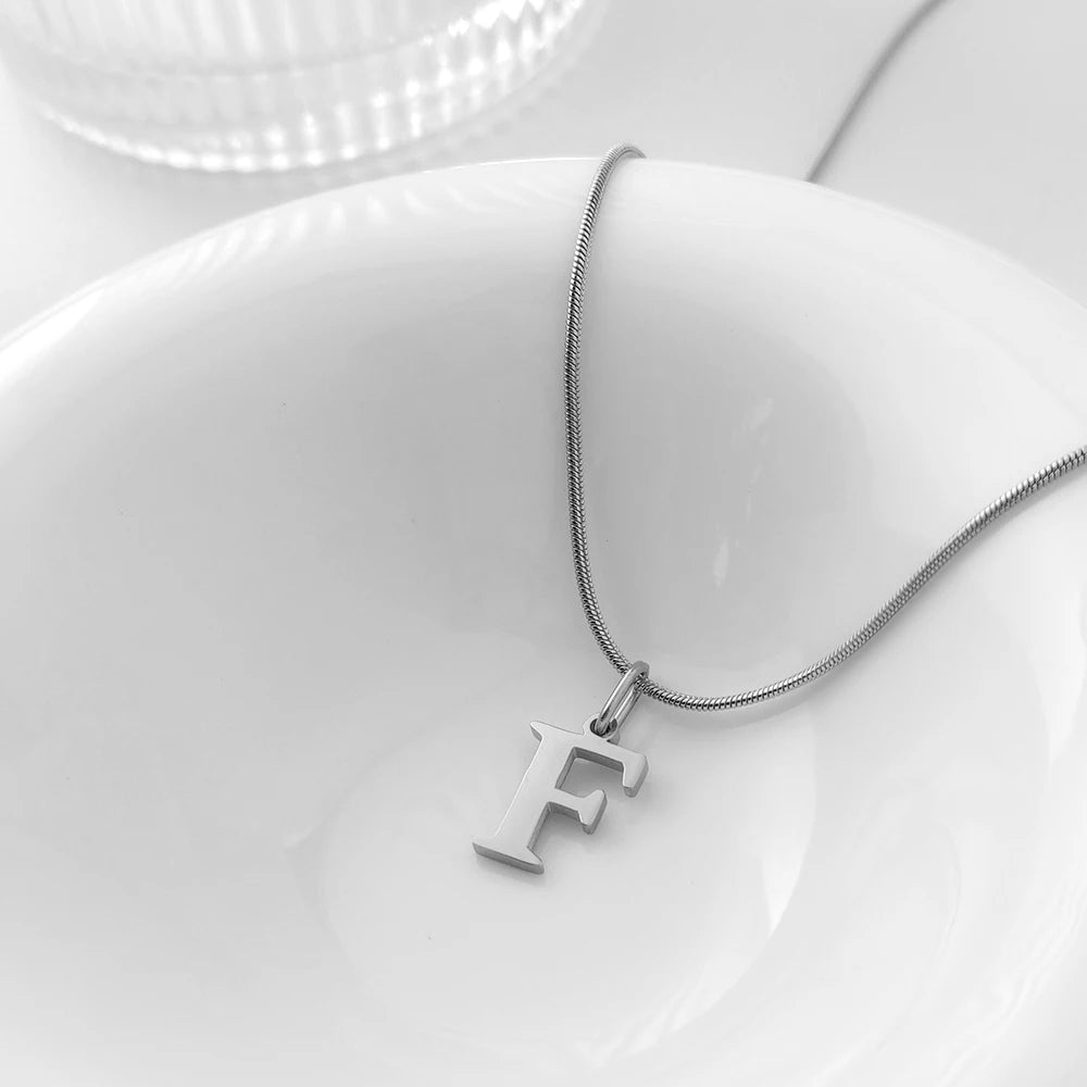 Choker Plata Acero Inoxidable con Iniciales A-Z Mujer