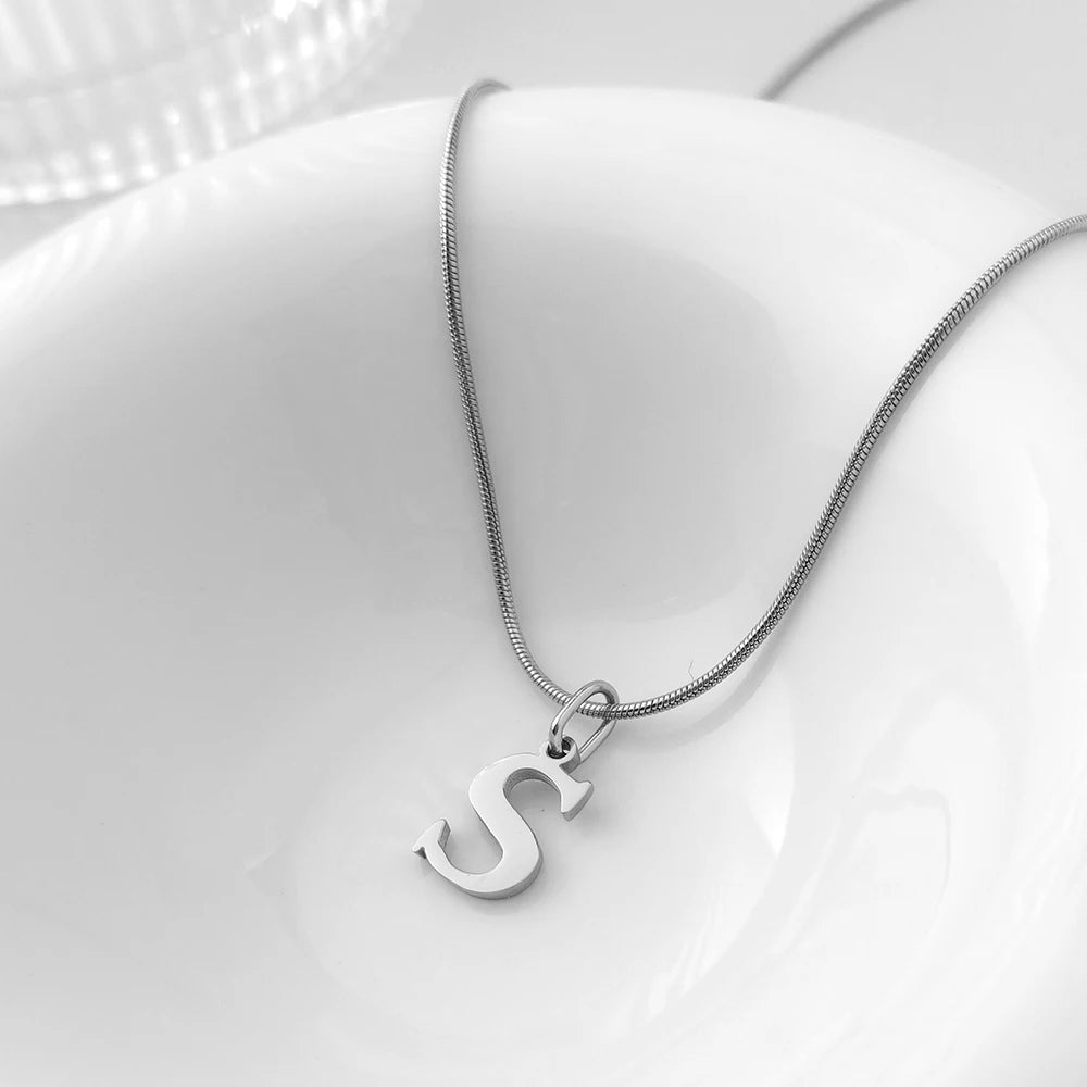 Choker Plata Acero Inoxidable con Iniciales A-Z Mujer