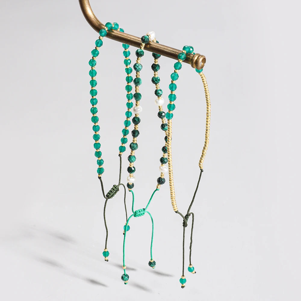 ZMZY Green Miyuki Beads Bracelet Handmade Natural Stone Jewelry