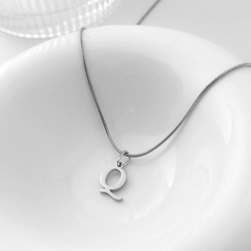 Choker Plata Acero Inoxidable con Iniciales A-Z Mujer