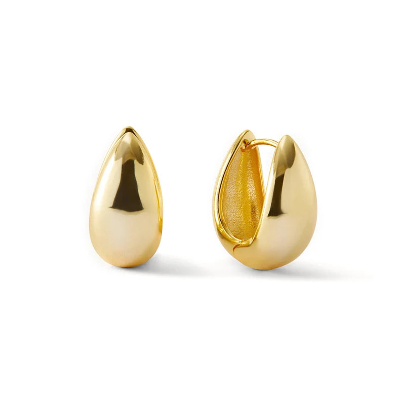 Pendientes ovalados de plata 925 estilo retro Hong Kong para mujer