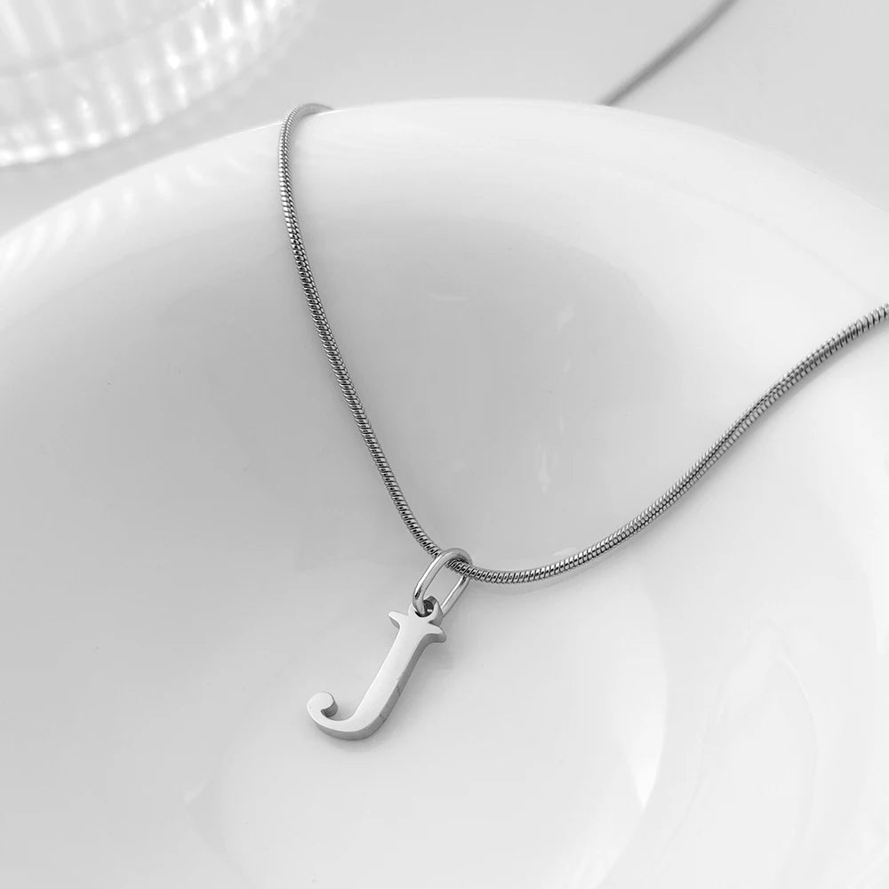 Choker Plata Acero Inoxidable con Iniciales A-Z Mujer