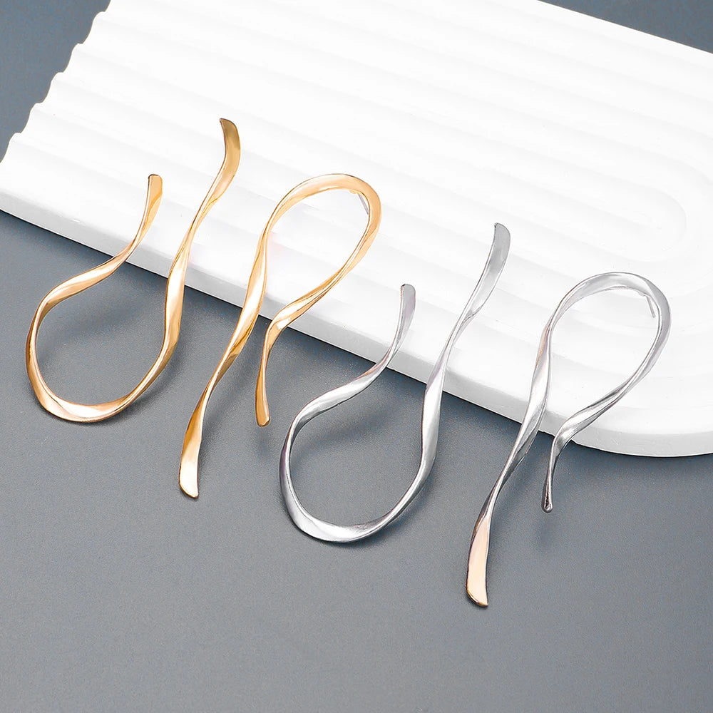 Pendientes Largos Irregulares de Línea Asimétrica para Mujer