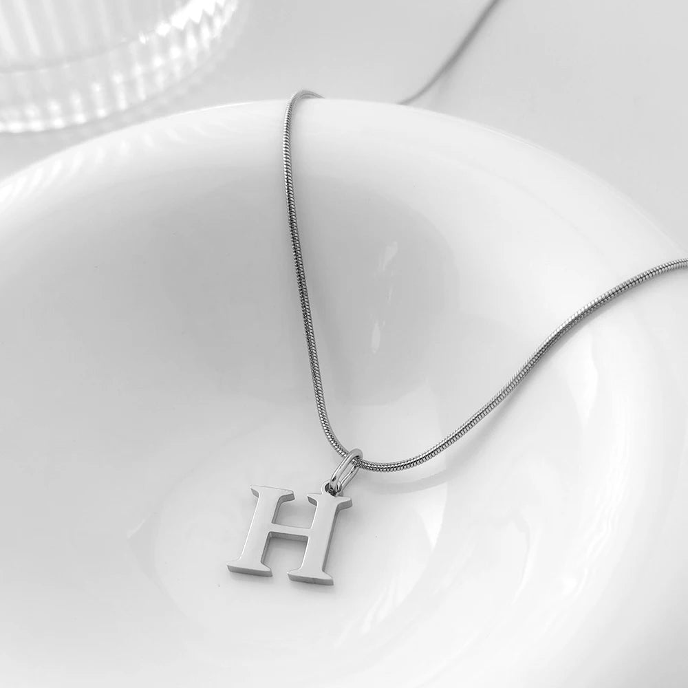 Choker Plata Acero Inoxidable con Iniciales A-Z Mujer