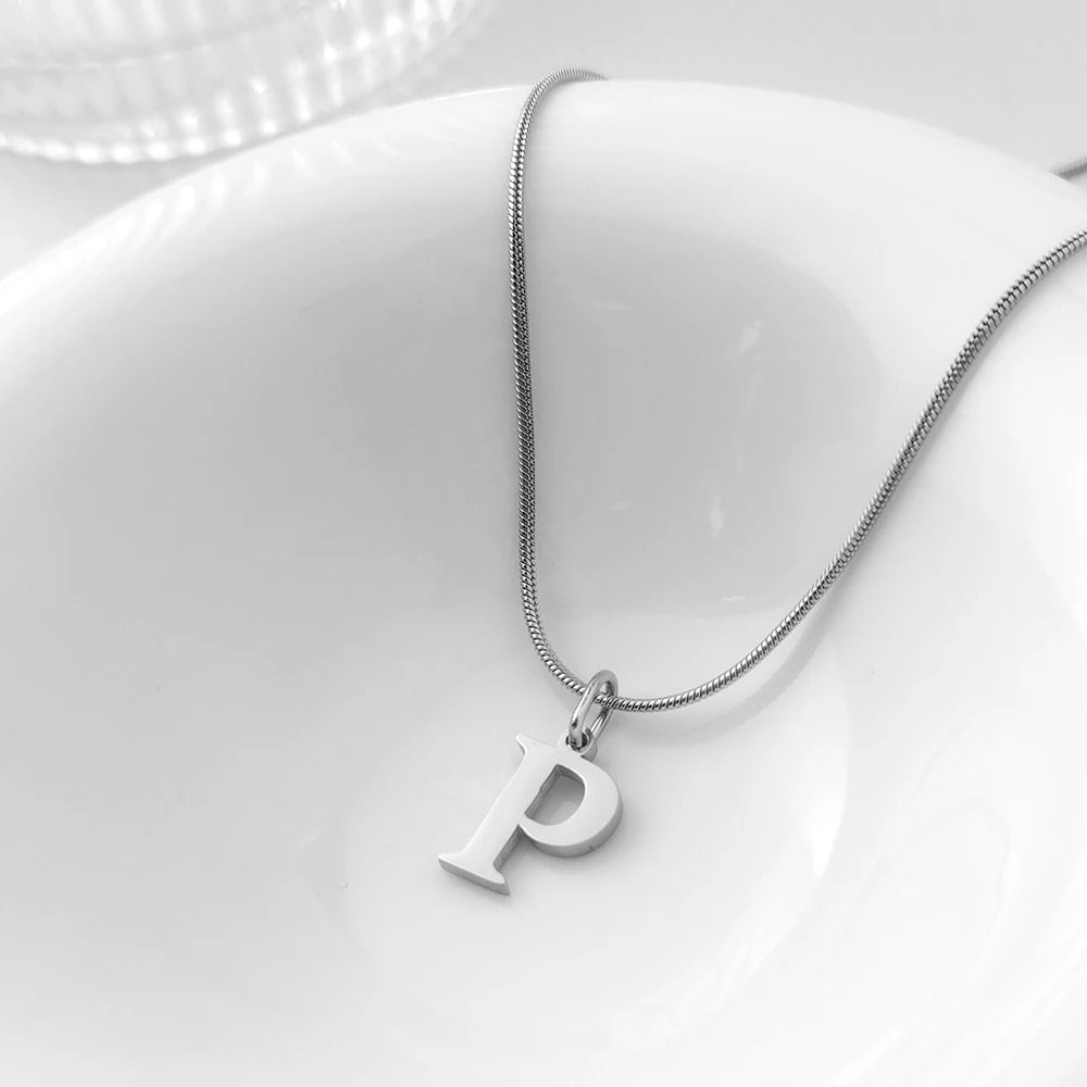 Choker Plata Acero Inoxidable con Iniciales A-Z Mujer