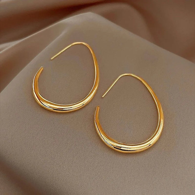 Pendientes Aro Ovalados Geométricos para Mujer