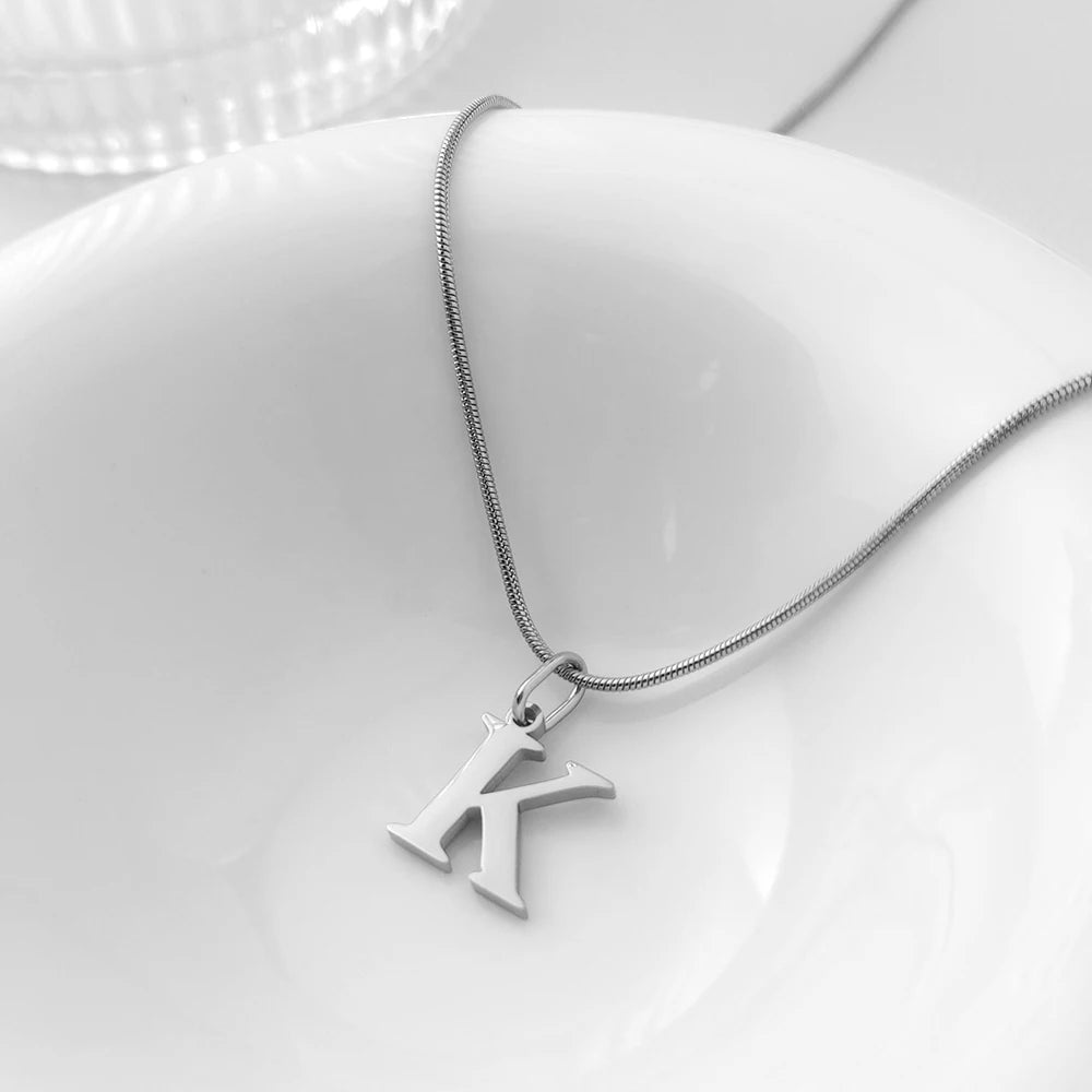 Choker Plata Acero Inoxidable con Iniciales A-Z Mujer