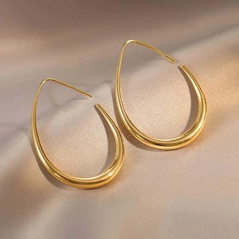Pendientes Aro Ovalados Geométricos para Mujer