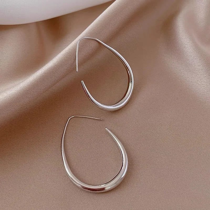 Pendientes Aro Ovalados Geométricos para Mujer