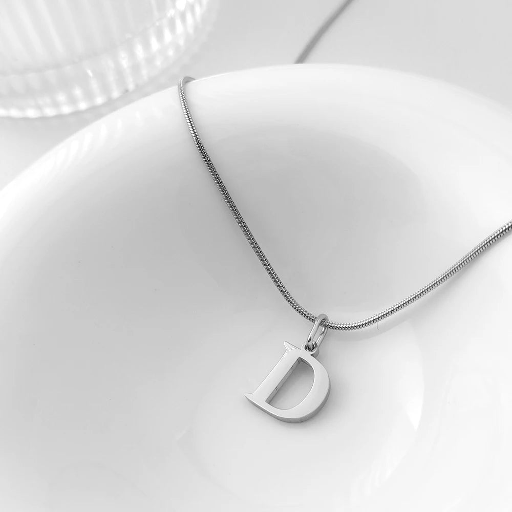 Choker Plata Acero Inoxidable con Iniciales A-Z Mujer