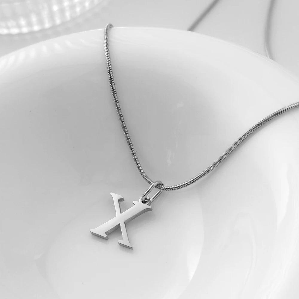 Choker Plata Acero Inoxidable con Iniciales A-Z Mujer