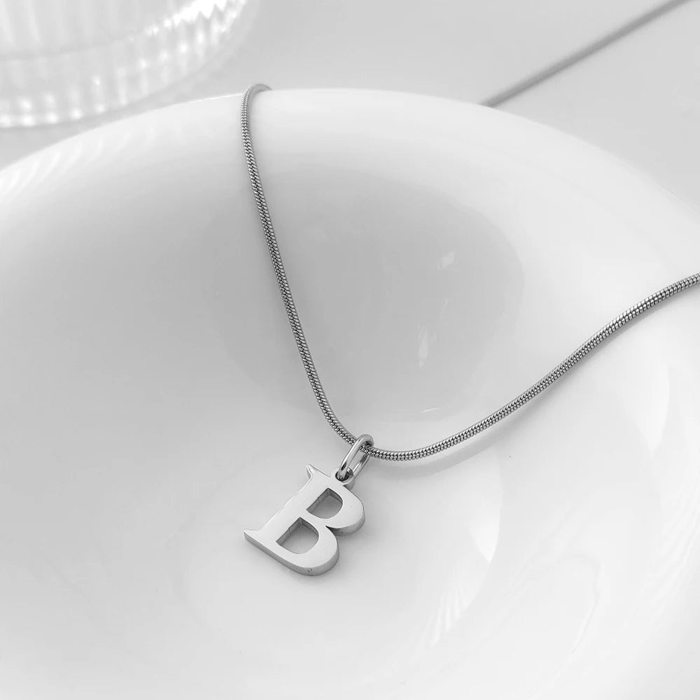 Choker Plata Acero Inoxidable con Iniciales A-Z Mujer