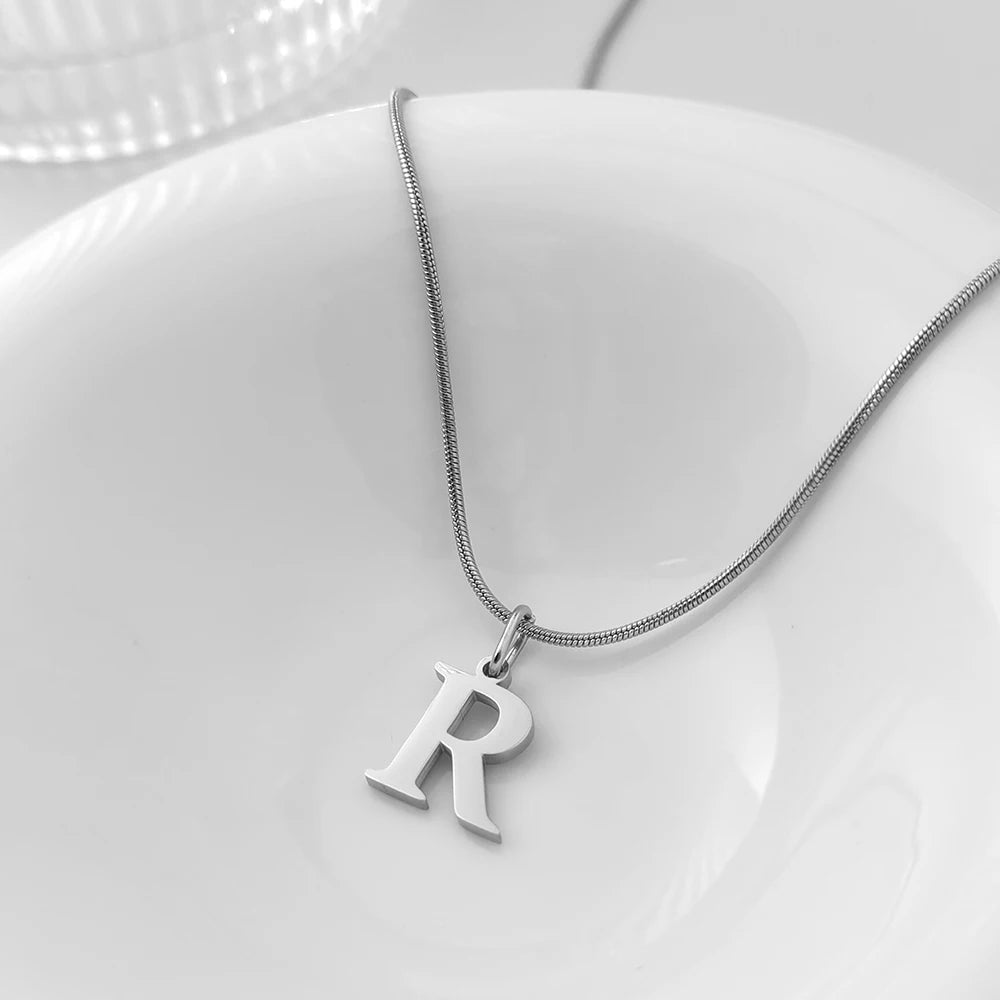 Choker Plata Acero Inoxidable con Iniciales A-Z Mujer
