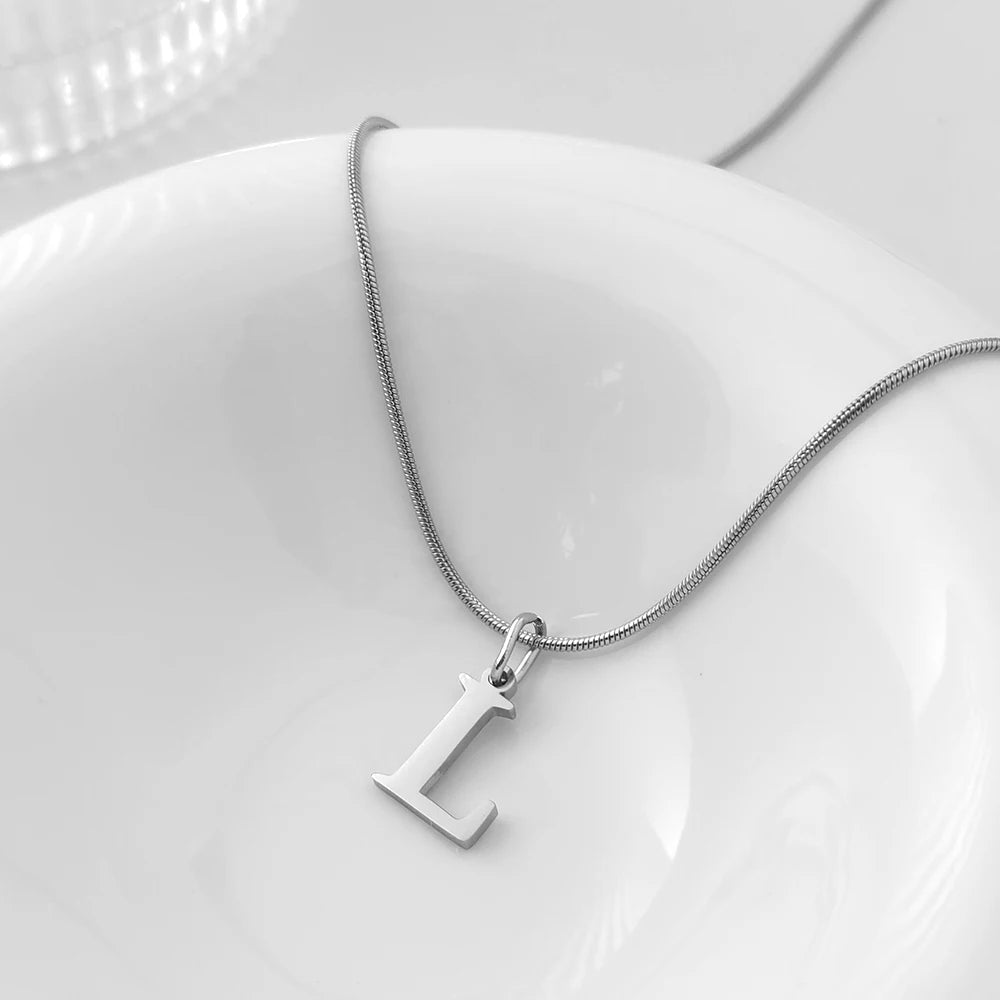 Choker Plata Acero Inoxidable con Iniciales A-Z Mujer