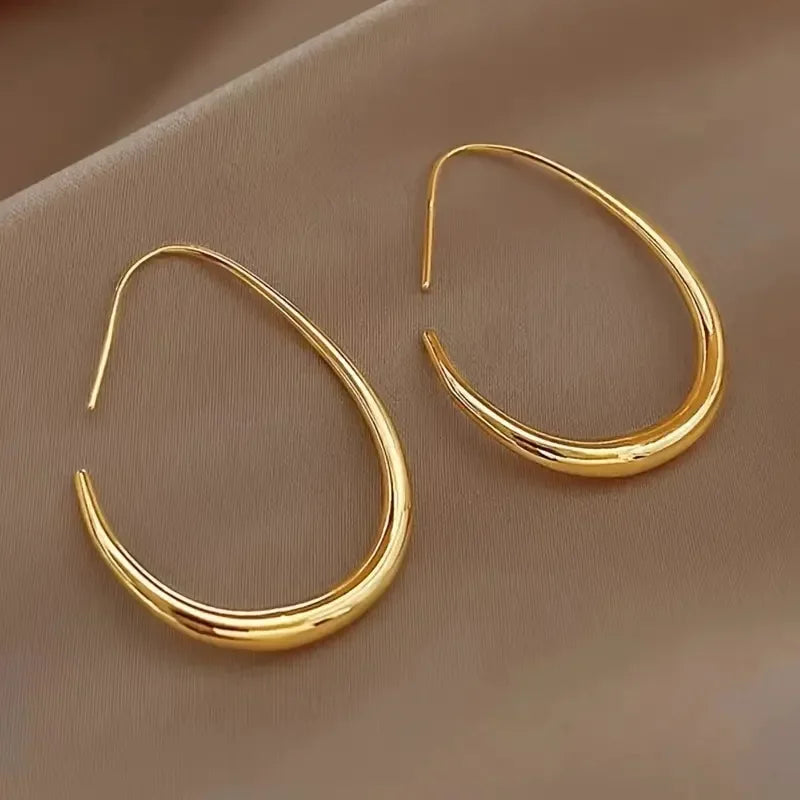 Pendientes Aro Ovalados Geométricos para Mujer