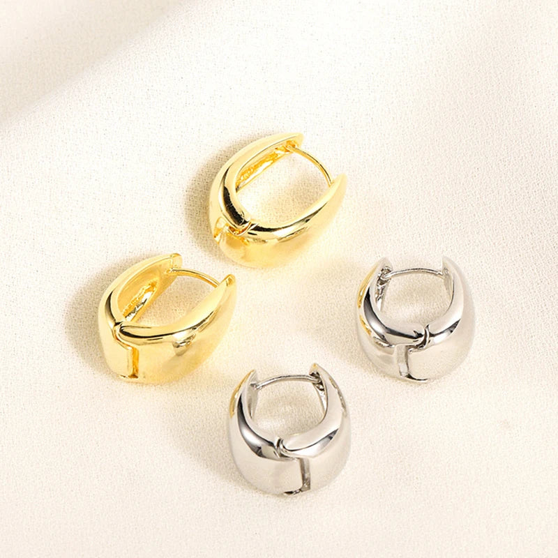 Pendientes ovalados de plata 925 estilo retro Hong Kong para mujer