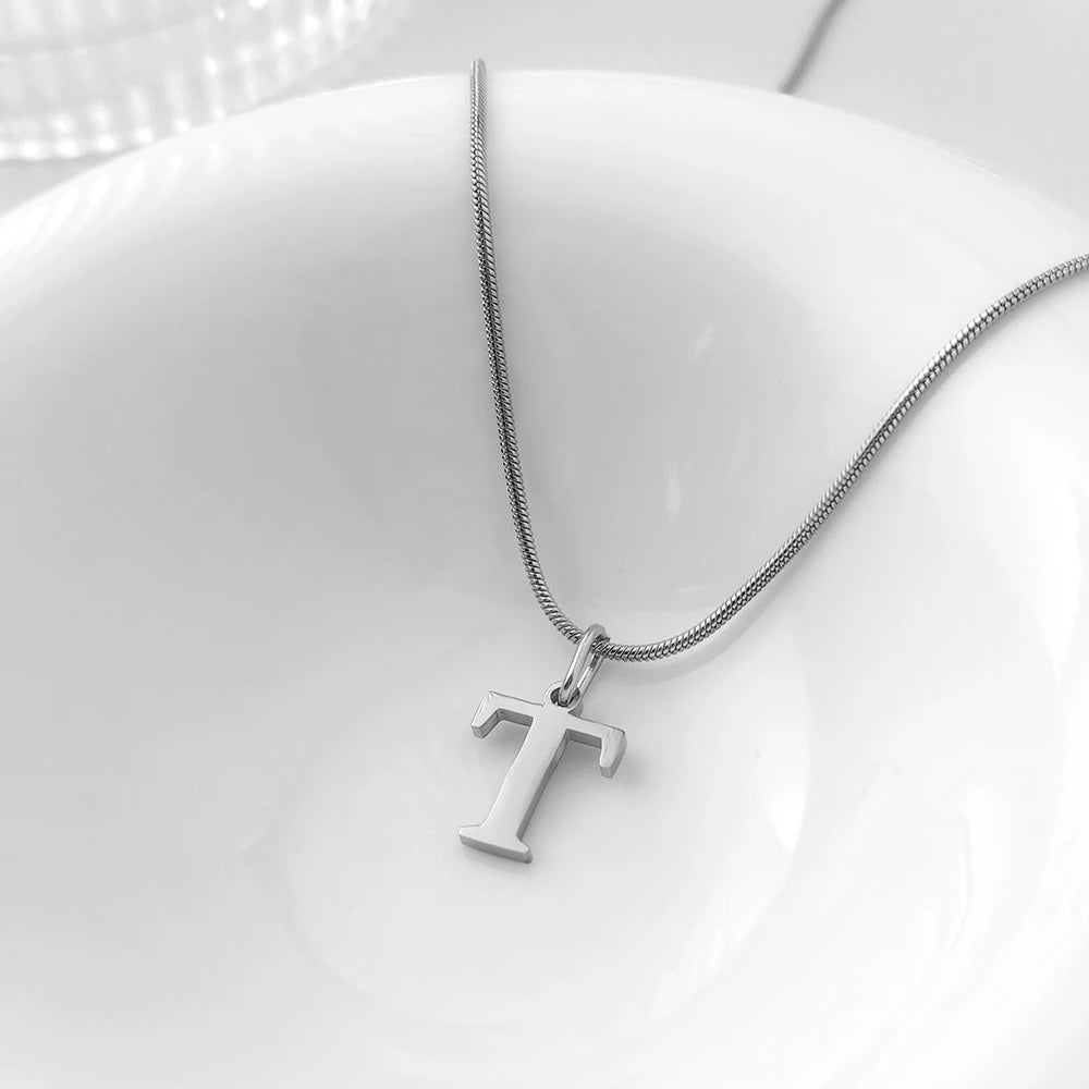 Choker Plata Acero Inoxidable con Iniciales A-Z Mujer