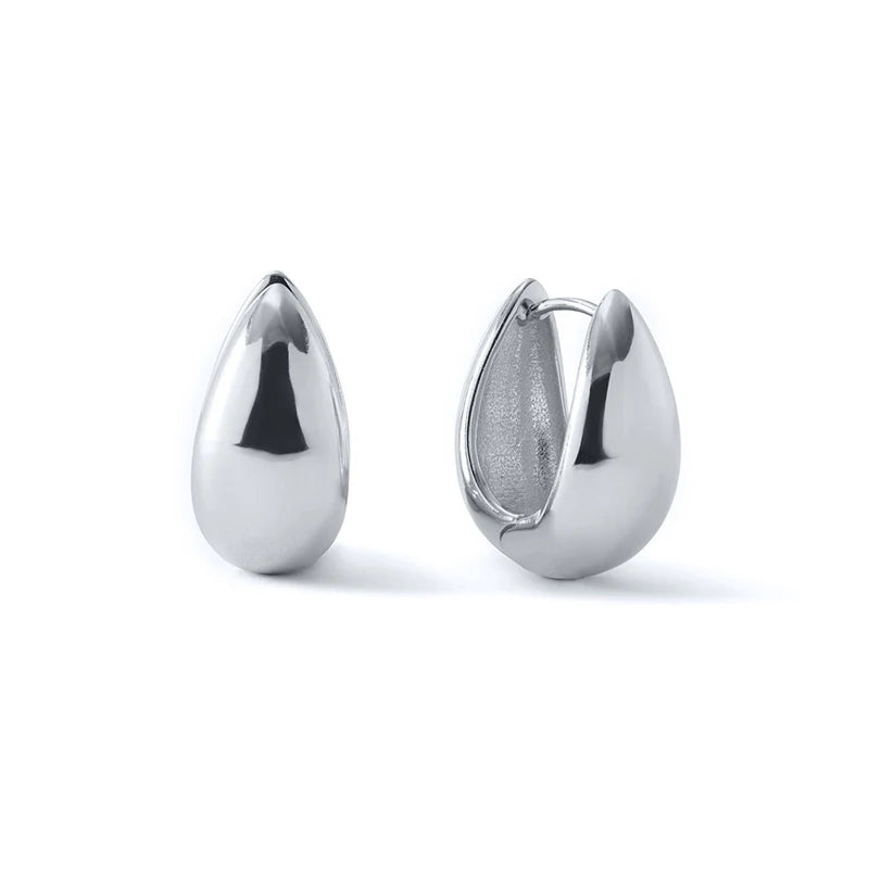 Pendientes ovalados de plata 925 estilo retro Hong Kong para mujer