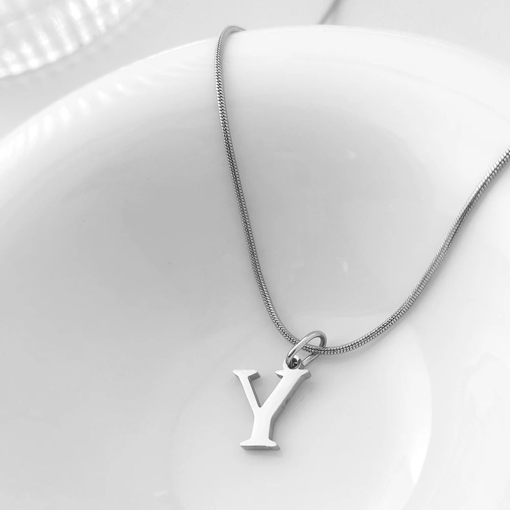 Choker Plata Acero Inoxidable con Iniciales A-Z Mujer