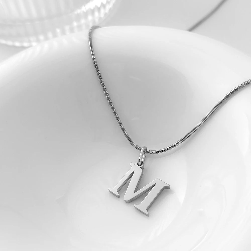 Choker Plata Acero Inoxidable con Iniciales A-Z Mujer